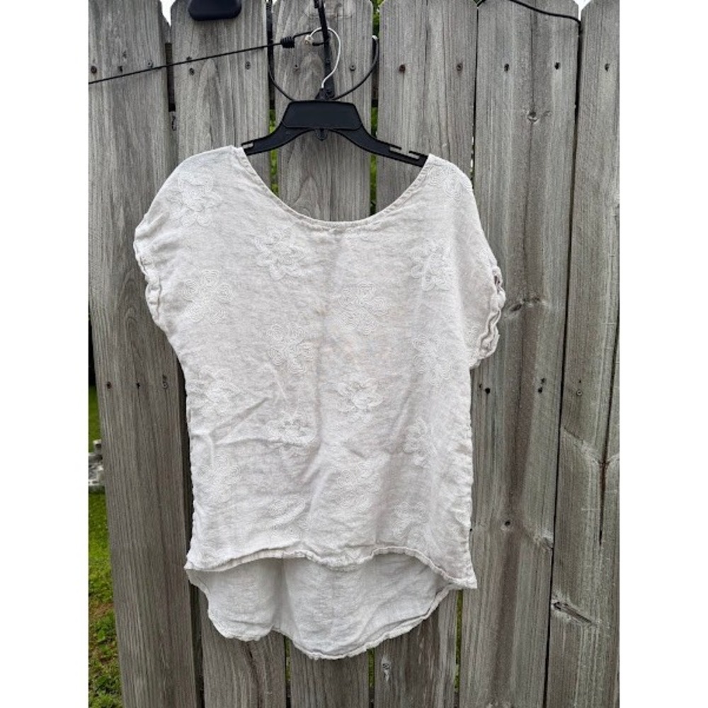 Light Cream Embroidered Women's Tunic Top
